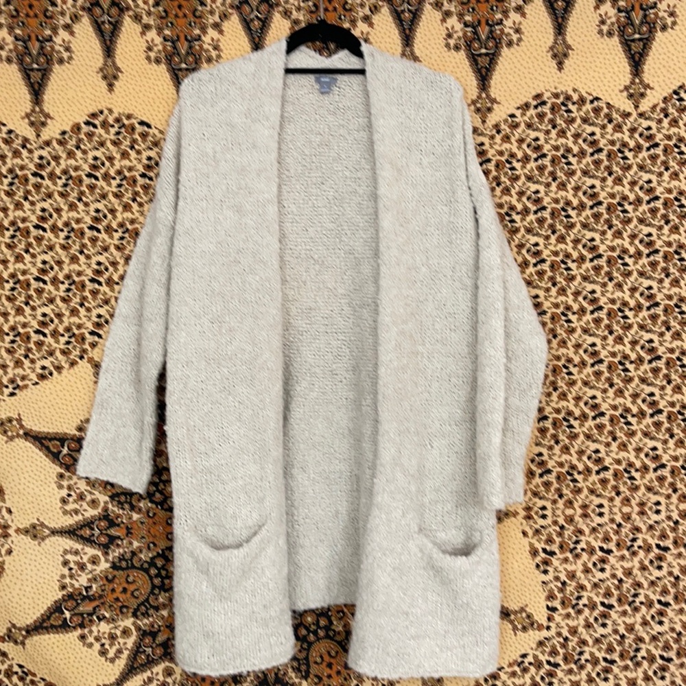 tan cardigan